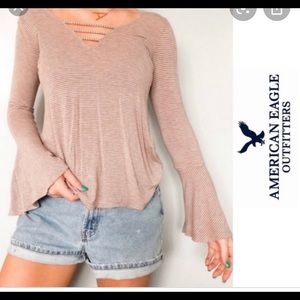 XS American Eagle Bell-Sleeved Top
